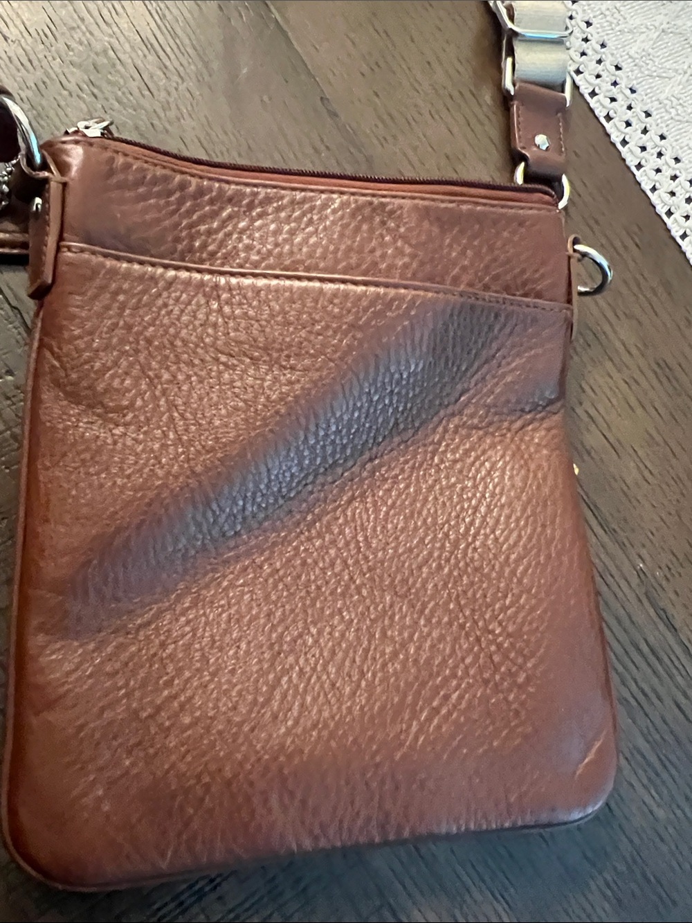 Coach Brown Leather Crossbody with Beige Adjustable Strap - Picture 5 of 6